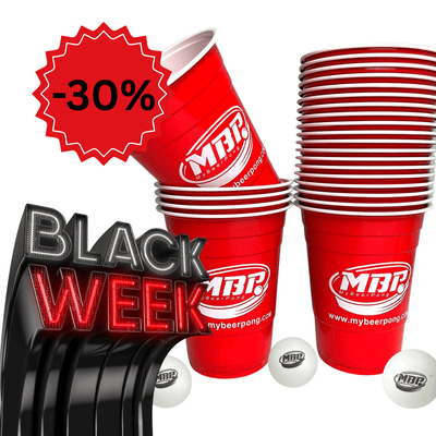 25 Logo Becher rot Set (25 Becher + 3 Bälle)