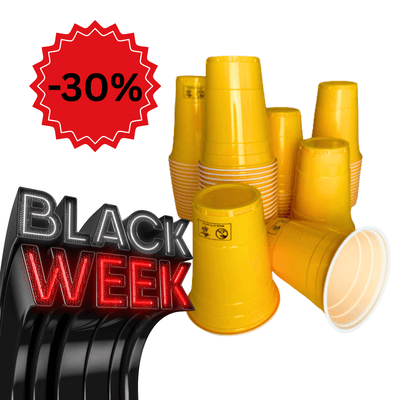 Yellow Cups - gelbe Plastikbecher