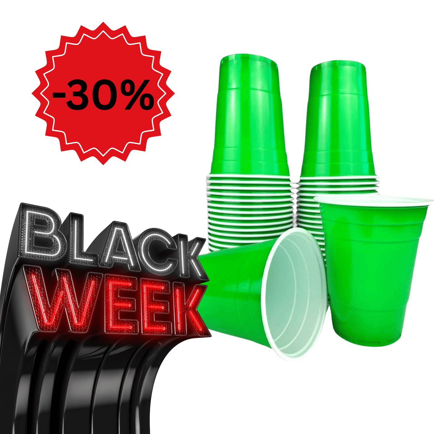 Green Cups - grüne Plastikbecher