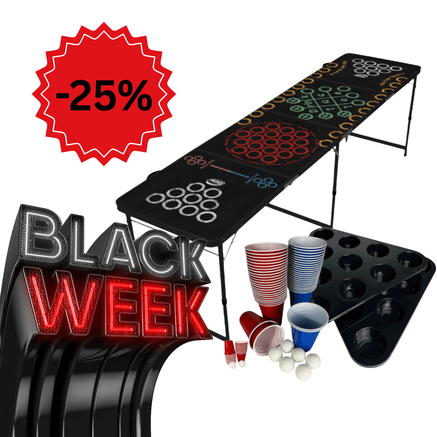 Bierpong-Tisch "Multigame" Set