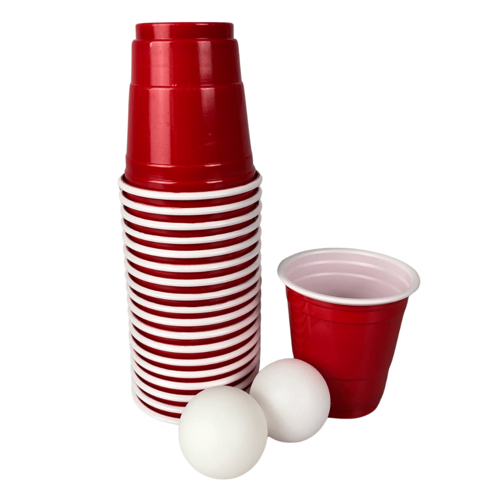 Schnapsbecher Set (20 rote Shot Cups & 2 kl. Bälle)