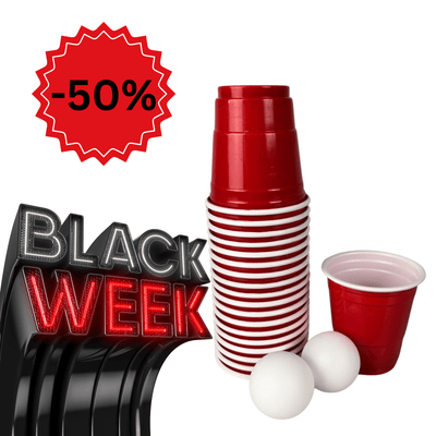 Schnapsbecher Set (20 rote Shot Cups & 2 kl. Bälle)