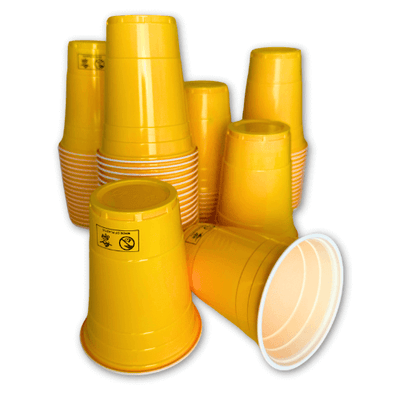 Yellow Cups - gelbe Plastikbecher