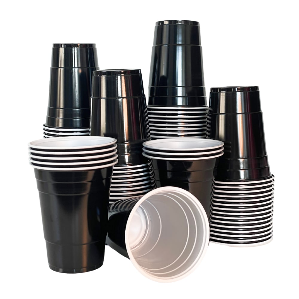 Black Cups - schwarze Plastikbecher