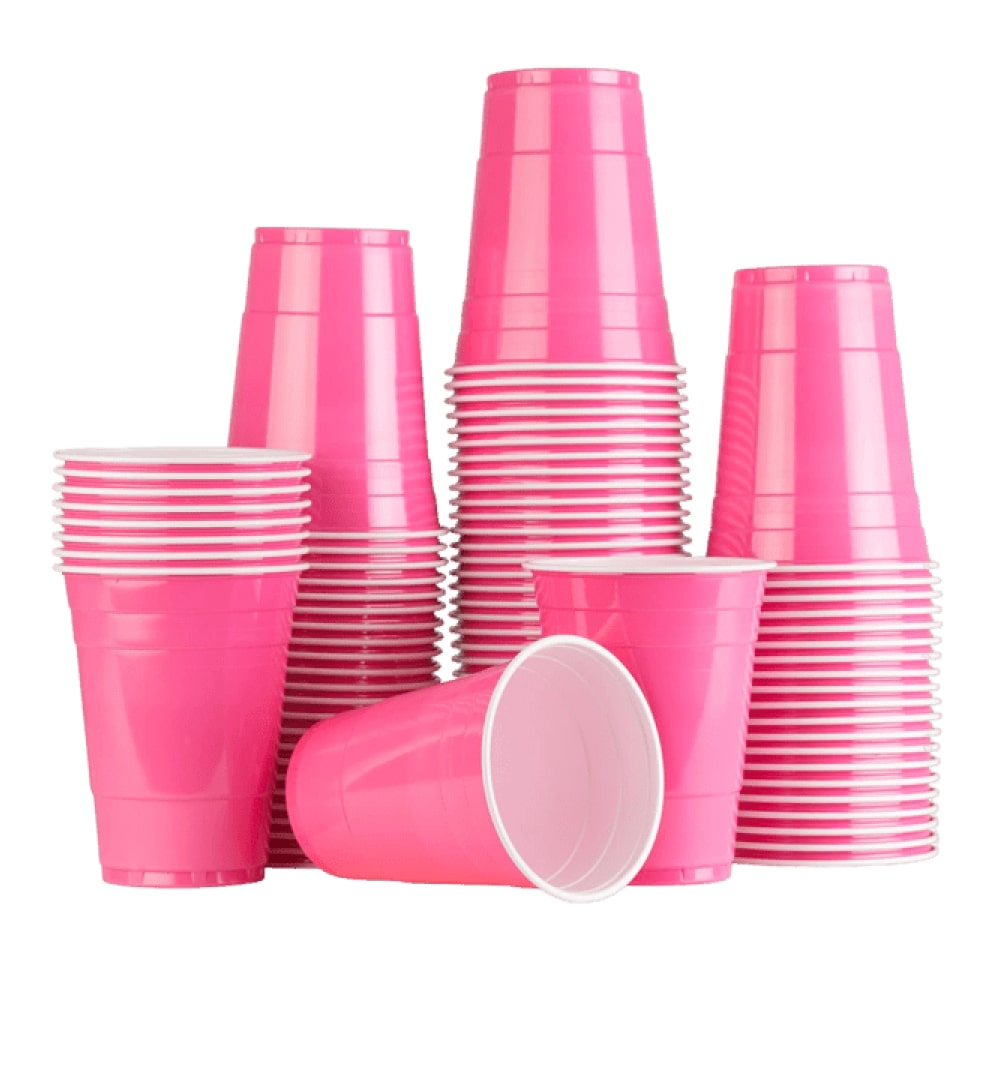 Pink Cups - pinke Plastikbecher